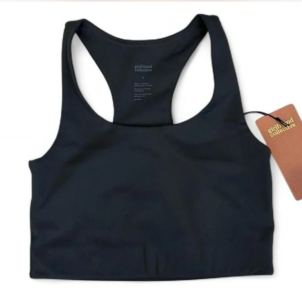 Girlfriend Collective Moon Paloma Racerback Sports Bra, Dark Gray, Size Small